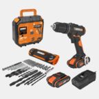 Дрель-шуруповерт ударная аккумуляторная WORX WX370, 50Нм, 20В, 2Ач x1, ЗУ 2А, кейс