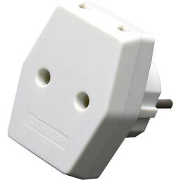 Разветвитель на 3 гнезда без заземления (белый) Stekker 39006
