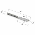 Гравер DJTOL NJ3.6002 конусный (по дереву, композиту (АКП), цветным металлам (алюминий, латунь, медь, бронза))