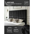 Стеновые панели МАРТ "Cozy Home", вертикальные, черные, 80x20 см