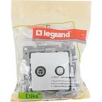 ТВ-розетка встраиваемая Legrand Etika TV/SAT звезда цвет алюминий