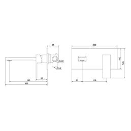Смеситель для раковины Damixa Elm 215260300LM, скрытый монтаж, однорычажный, цвет черный матовый