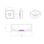 Раковина Mira Kvadrat S накладная 39 см литьевой мрамор цвет графит