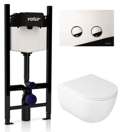 Комплект унитаз с инсталляцией Valsir KIT VSCR 7334 Std P4 + сиденье + кнопка смыва хром глянцевый