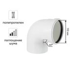 Отвод Equation с шумопоглощением Ø 110 мм 87° полипропилен