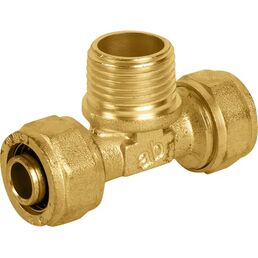 Тройник комбинированный Aquabeam 16x1/2"x16 мм НР латунь ABO.333.Y.160416