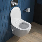 Унитаз подвесной BelBagno Uno BB3105CHR-BS/SC белый, с функцией биде, смесителем и крышкой микролифт