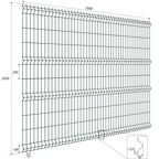 3D панель для забора Grand Line Light h.2.03 x L.2.5 RAL 6005 зелёный
