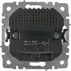 Розетка USB встраиваемая IEK Brite РЮш11-1-БрС с заземлением цвет сталь