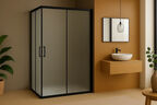 Душевой уголок Royal Bath HPD 100х80 RB8100HPD-C-BL стекло матовое, профиль черный, без поддона