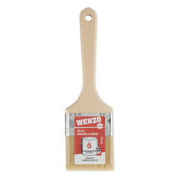 Кисть плоская натуральная щетина деревянная ручка Wenzo Wood 70х14 мм для эмалей и лаков на алкидной основе