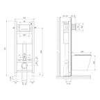 Комплект инсталляция с унитазом Moneron Black Tornado 4в1, безободковый с микролифтом, клавиша цвет черный