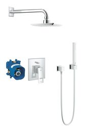 Душевая система GROHE Eurocube с душевым гарнитуром и верхним душем Euphoria Cube 152, хром (23409000)