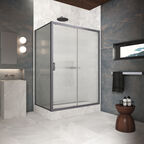 Душевой уголок Vegas-Glass 150x85 ZP+ZPV Protec h1900 150*85 06 Moru профиль GunMetal, стекло Moru