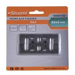 5430102 Ножи для рубанка Sturm! 82x28х3мм, перетачиваемые, 2шт, высокоуглерод. сталь, блистер