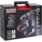 Дрель-шуруповерт аккумуляторная бесщеточная Elitech HD CD20SL2 E2201.041.02, 20 В Li-ion 2x4 Ач