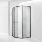 Душевой уголок RGW SV-82Gr R 100x100 33328200-2410R стекло черная вуаль, профиль серый