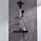 Душевая стойка Black&White Gravity GH-9005-MB черная матовая, с термостатом, с изливом