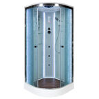 Душевая кабина AvaCan 110x110 EM2011LED+GM стекло узорчатое, профиль хром, с гидромассажем