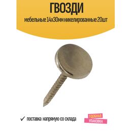 Гвозди мебельные 14х30мм никелированные 20шт