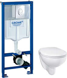 Комплект инсталляция Grohe Rapid SL 38721001 3в1 с кнопкой смыва + Унитаз Grohe Bau Ceramic 39351000
