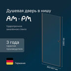 Душевая дверь в нишу AM.PM Sunny распашная 90x190см, стекло прозрачн, профиль черный