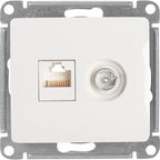 Розетка компьютерная встраиваемая Systeme Electric Glossa RJ45 цвет молочный