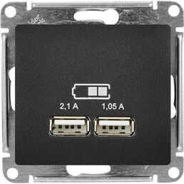 Розетка USB встраиваемая Systeme Electric Glossa цвет антрацит