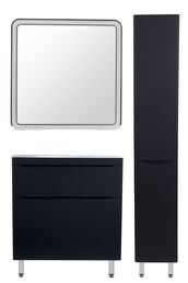 Мебель для ванной Style Line El Fante Бергамо мини 80 напольная, Люкс антискрейтч черный, Plus