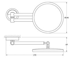 Зеркало косметическое настенное FBS ELL 020