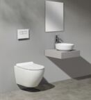 Унитаз подвесной CeramaLux 2197 с сиденьем микролифт, белый