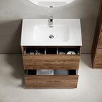 Тумба с раковиной Sancos Libra Floor LB80FECH 80 см напольная, 2 ящика, дуб чарльстон