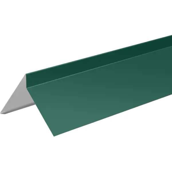 Планка ветровая для гибкой кровли 130x100 мм 2 м 0.4 мм RAL 6005 зеленый