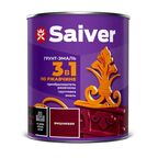 Грунт-эмаль 3 в 1 Saiver гладкая цвет вишневый 0.8 кг