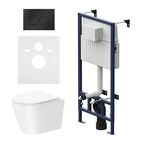 Комплект инсталляция с унитазом AM.PM ProC FlashClean IS70138.9H1700, безободковый, с микролифтом, клавиша Flash цвет черный