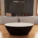 Отдельностоящая ванна Frank 170x81 F6123 White+Black белая с черным