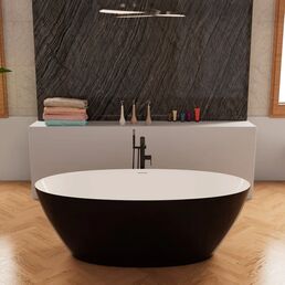 Отдельностоящая ванна Frank 170x81 F6123 White+Black белая с черным