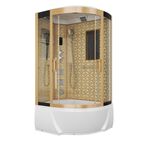 Душевая кабина Niagara Luxe 120x80 NG-7712GL поддон высокий, стекло прозрачное, профиль золото