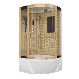 Душевая кабина Niagara Luxe 120x80 NG-7712GL поддон высокий, стекло прозрачное, профиль золото