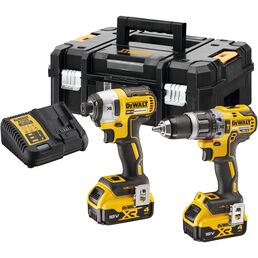 Аккумуляторный набор DEWALT DCK266M2T, 18 В: ударная дрель-шуруповерт + шуруповерт, с 2 АКБ 4 Ач и ЗУ, в кейсе TSTAK