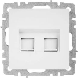 Компьютерная розетка двойная встраиваемая IEK Brite РК10-2-БрБ RJ45 UTP cat 5e цвет белый