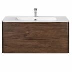 Мебель для ванной комнаты Vincea Paola 100 см R.Wood (темное дерево) подвесная 2 ящика