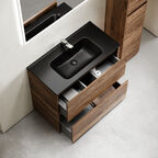 Тумба с раковиной Sancos Libra Floor LB80FECH 80 см напольная, 2 ящика, дуб чарльстон