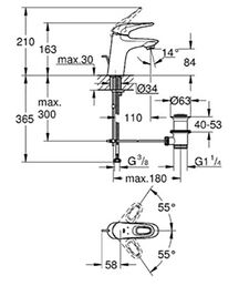 Смеситель для ванны Grohe Комплект 3в1 Eurostyle 124416