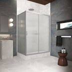 Душевой уголок Vegas-Glass 155x70 ZP+ZPV Protec 155*70 07 Moru профиль матовый хром, стекло Moru