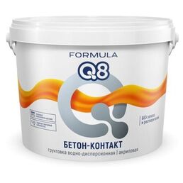 Грунтовка Formula Q8 бетон-контакт, 6 кг, 4.3 л, бесцветная
