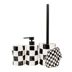 Стакан для зубных щёток Bath Plus Chess W-CE2023A-TB керамика цвет белые и черные квадратики