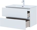 Комплект мебели Aquanet Алвита New 81 см подвесной (тумба с раковиной и зеркалом)