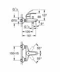 Комплект смесителей Grohe Eurosmart 124446 для раковины и душа