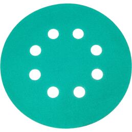 Диск шлифовальный Abraforce Green Film на пленочной основе 8 отверстий, 125 мм, Р180 181295